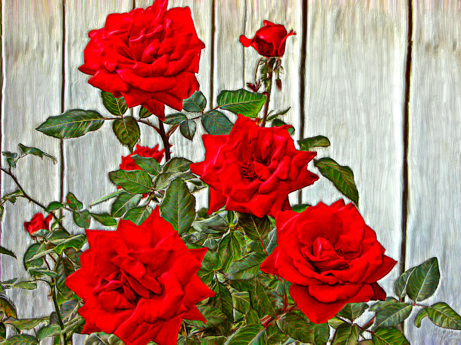 Beautiful Red Roses Painting by Bruce Nutting