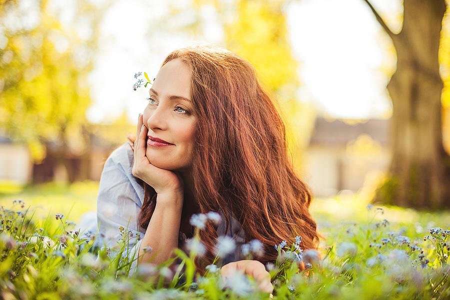 Beautiful redhead outdoors Photograph by Knape