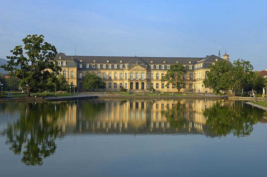 Beautiful reflection in the water - New Palace Stuttgart Photograph by Matthias Hauser