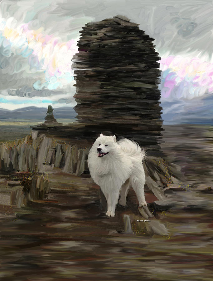 Beautiful Samoyed Dog Painting