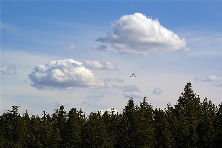 Beautiful Spokane Skyline with a UFO Photograph by Ben Upham III