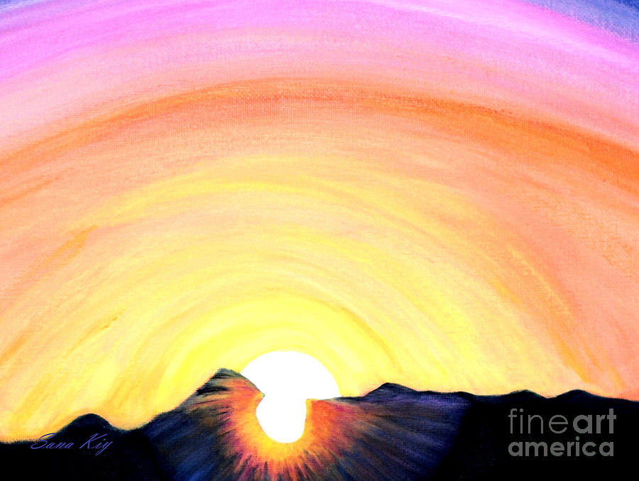 Beautiful Sunrise Painting by Oksana Semenchenko