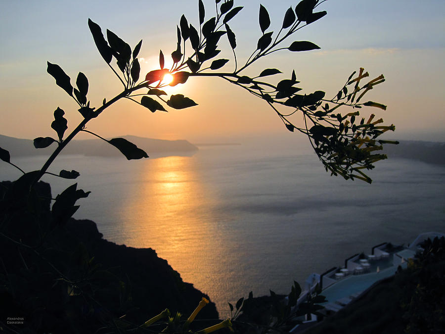 Beautiful Sunset in Santorini Photograph by Alexandros Daskalakis