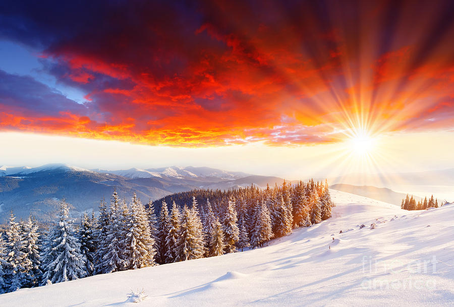 nature winter sunset