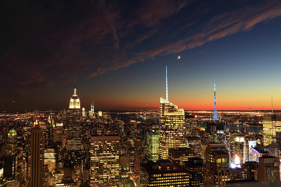 Beautiful Sunset Over New York City Xxxl Photograph by Bezov