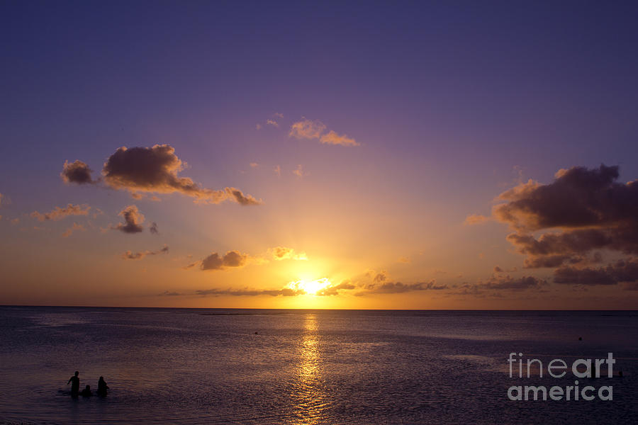 Beautiful Tropical Island Sunset on the Beach in Guam Photograph by Beverly Claire Kaiya