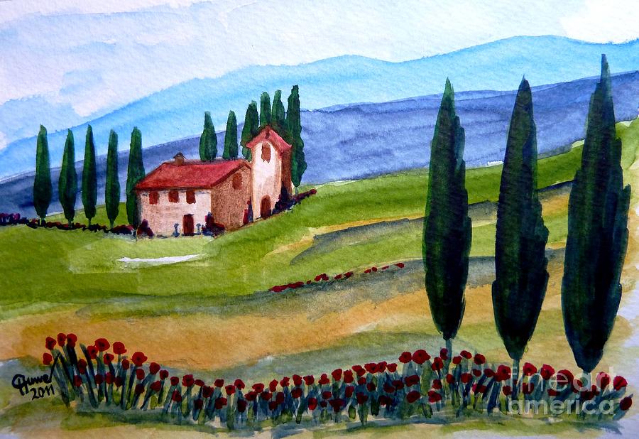 Nature Painting - Beautiful Tuscany by Christine Huwer