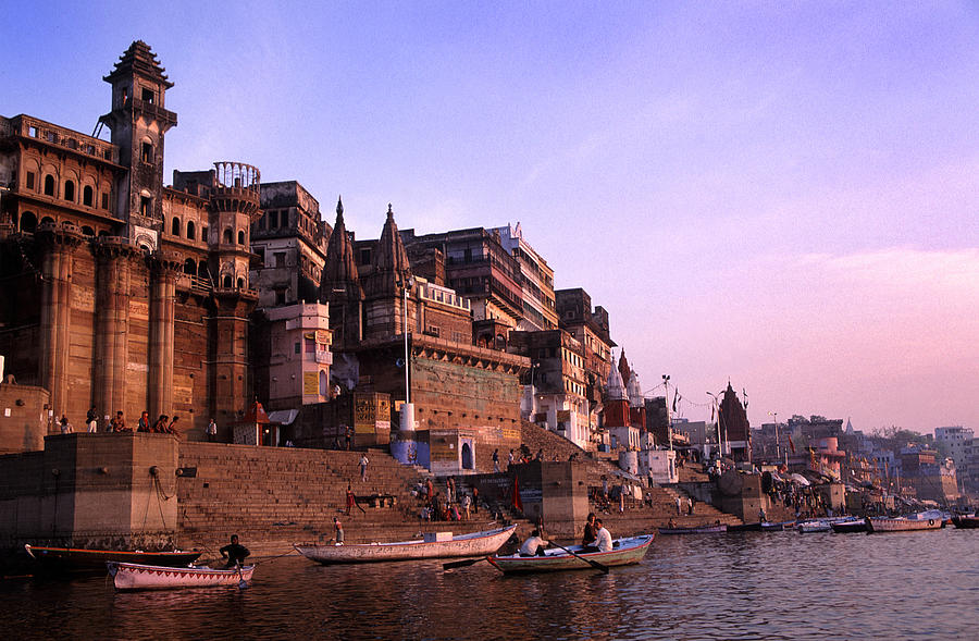 Beautiful water view in the morning of Ganges Varanasi India Photograph by LICreate