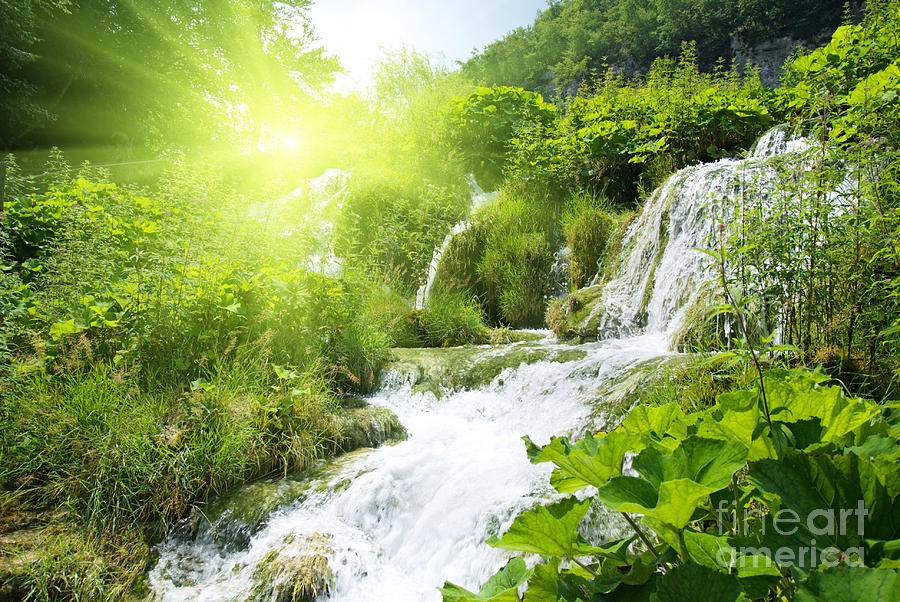 Beautiful Waterfalls Sun Photograph by Boon Mee