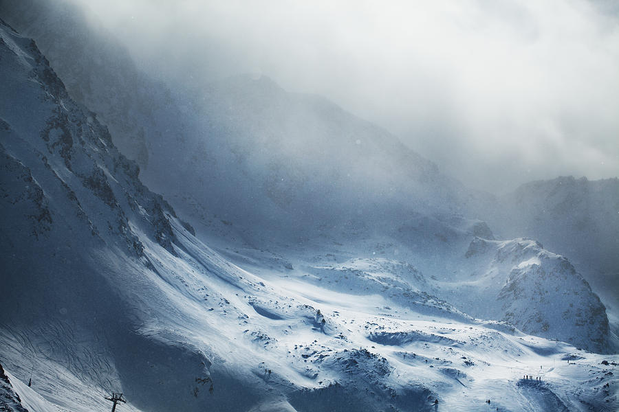 Beautiful winter mountains on stormy weather Photograph by Aleksle
