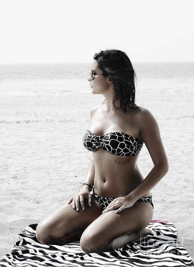 Beautiful Woman On The Beach Photograph