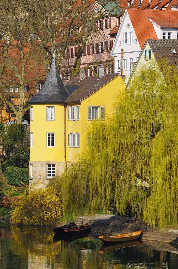 Beautiful yellow Hoelderlin Tower in Tuebingen Photograph by Matthias Hauser