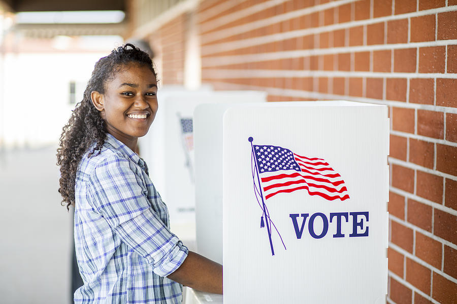 Beautiful Young Black Girl Voting Photograph by Adamkaz