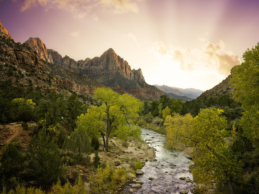 Beautiful Zion National Park Landscape (XXL) Photograph by Ranplett