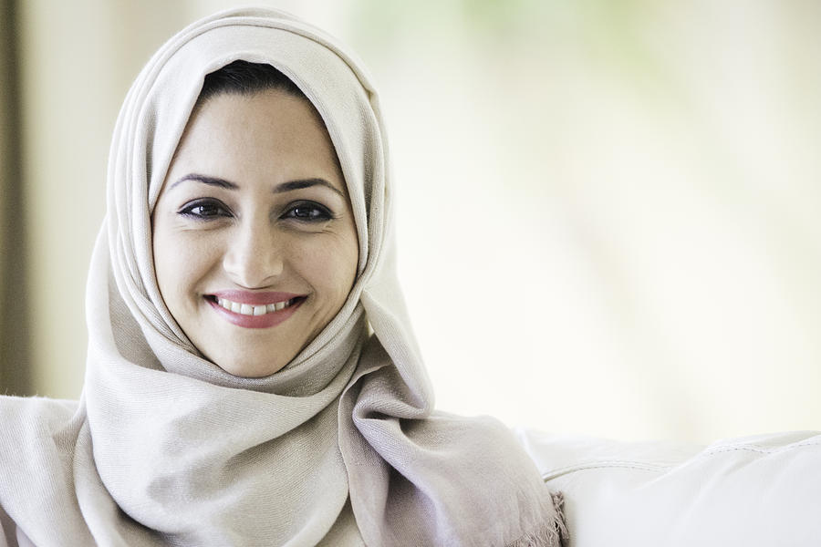Beautifule middle eastern woman in Hijab. Photograph by Tempura