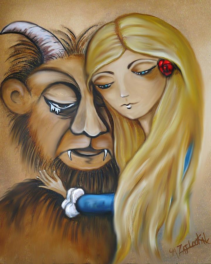 Beauty and the Beast Painting by Charlene Murray Zatloukal