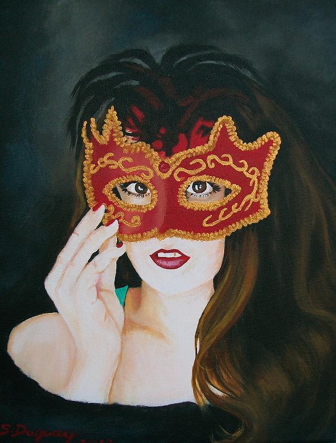Beauty and the Mask Painting by Sharon Duguay