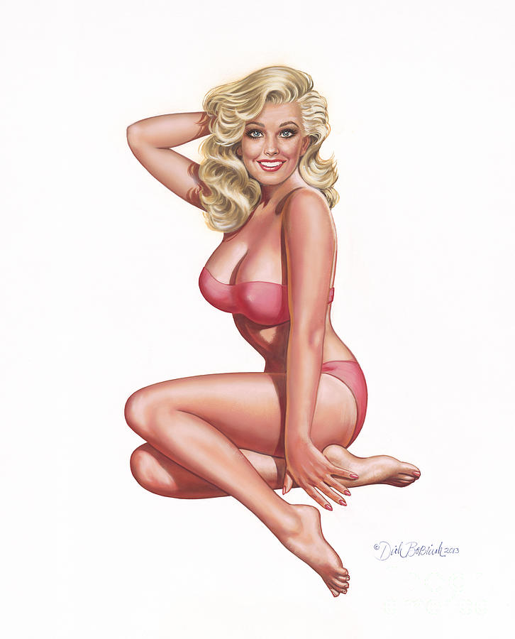 Realism Painting - Beauty In Bikini by Dick Bobnick