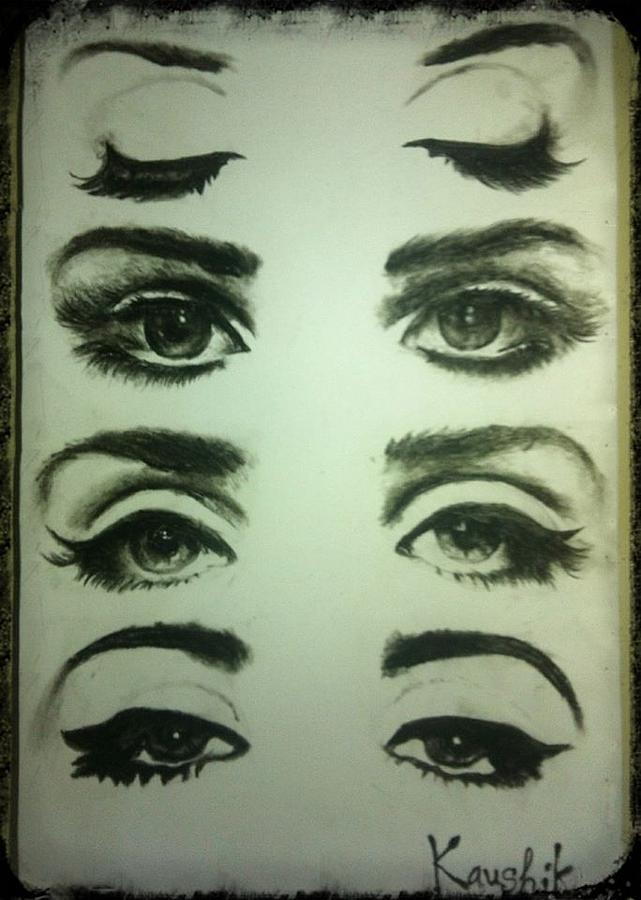Beauty Of The Eyes Drawing by Kaushik Varma