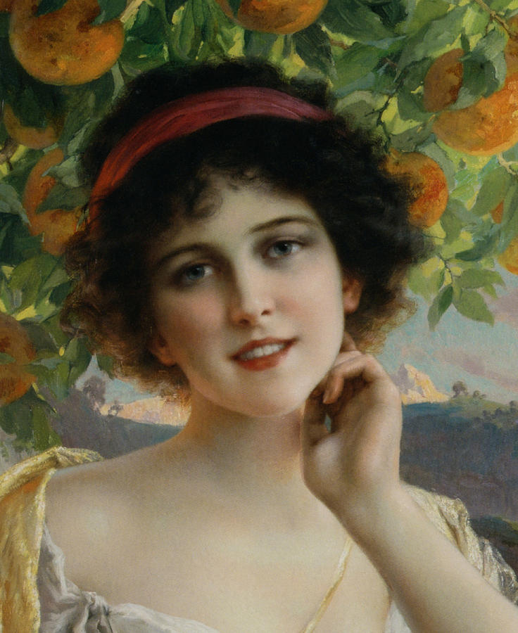 Beauty Under The Orange Tree Detail Digital Art by Emile Vernon