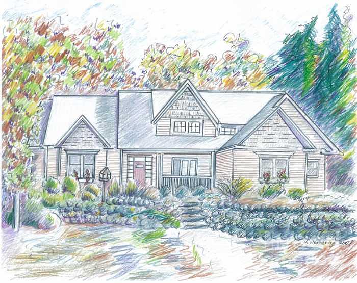 House Painting - Beaver House Portrait by Valerie VanOrden House Painting - Beaver House Portrait by Valerie VanOrden
