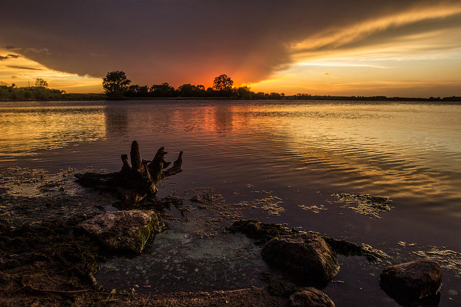 Sunset Photograph - Beaver Lake Sunset by Aaron J Groen
