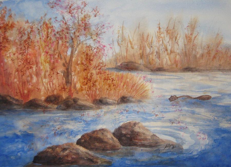 Beaver Pond Painting by Ellen Levinson