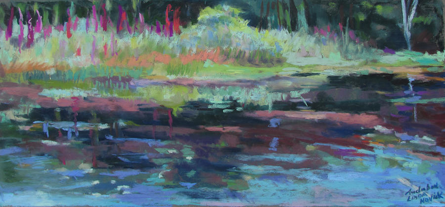 Beaver Pond Painting by Linda Novick