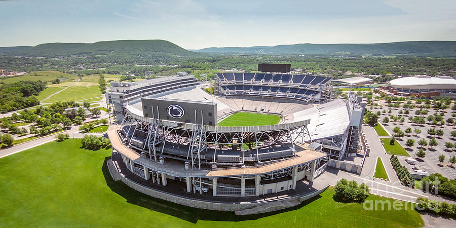 Beaver Stadium and Mount Nittany Aerial Photograph by William Ames