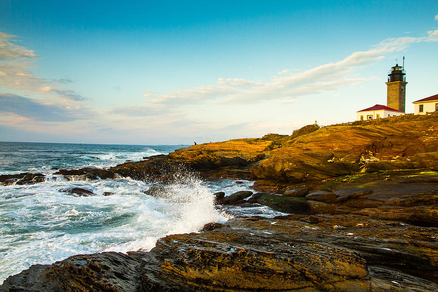 Beavertail Lighthouse Surf Photograph by John Covin - Fine Art America