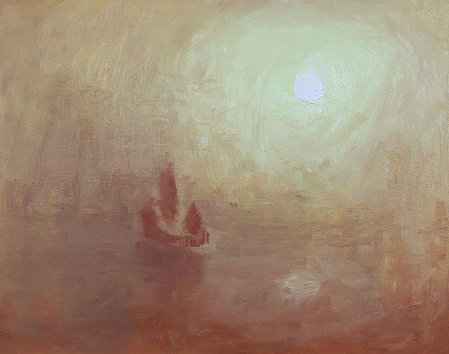 Boat Painting - Becalmed by Anthony Sell Boat Painting - Becalmed by Anthony Sell