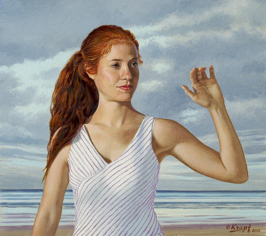 Becca Waving Painting By Paul Krapf