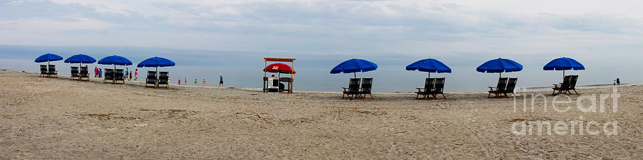 Beach Chairs Panorama Hilton Head  Photograph by Thomas Marchessault