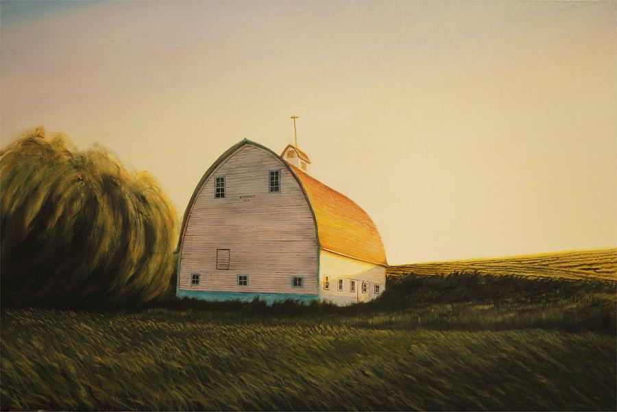 Becker Barn Painting by Leonard Heid