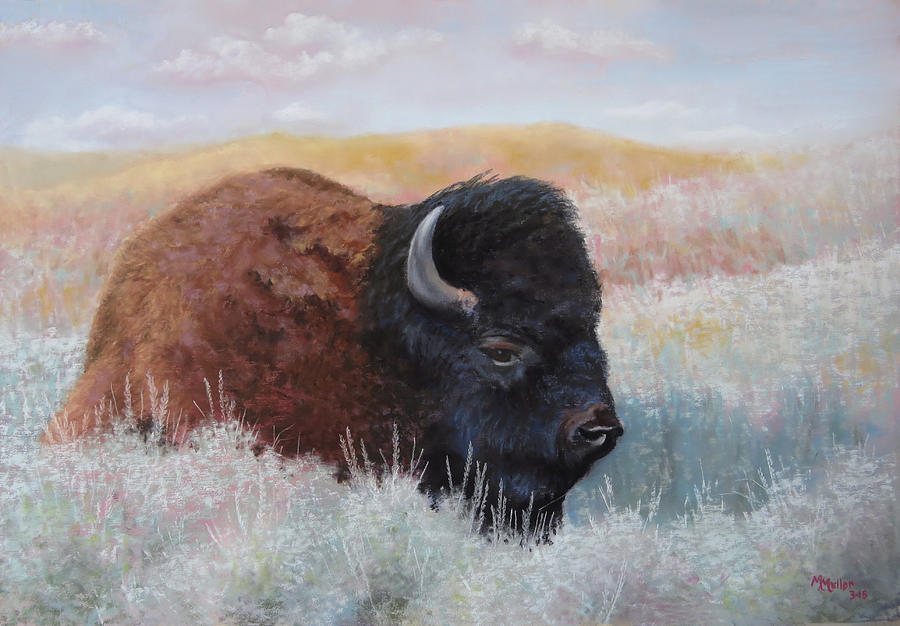 Bedded Down on the Rolling Prairie Pastel by Marcus Moller