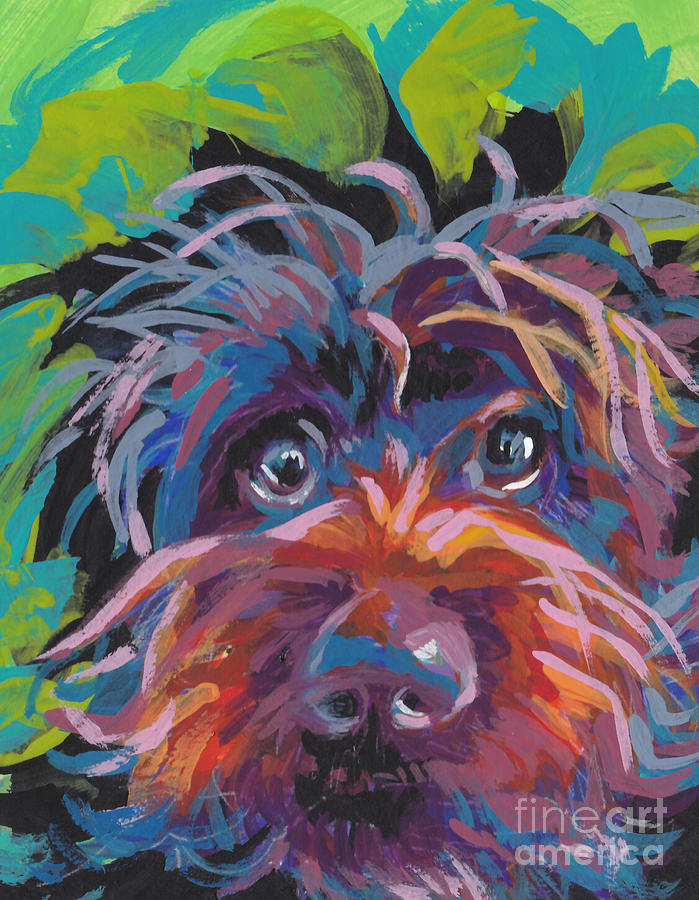 Dog Painting - Bedhead Griff by Lea S