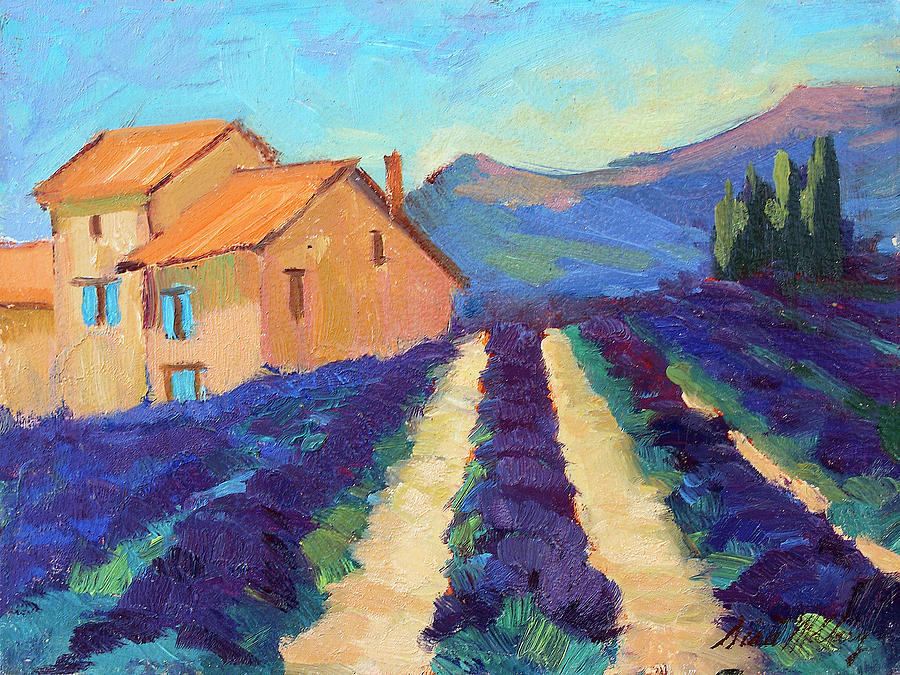 City Painting - Bedoin - Provence Lavender by Diane McClary
