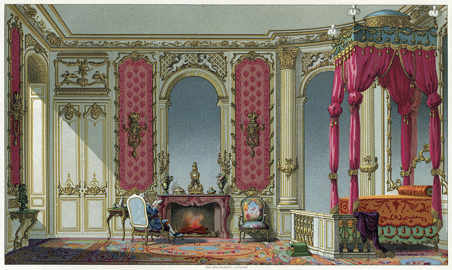Bedroom, C1750 Painting by Granger