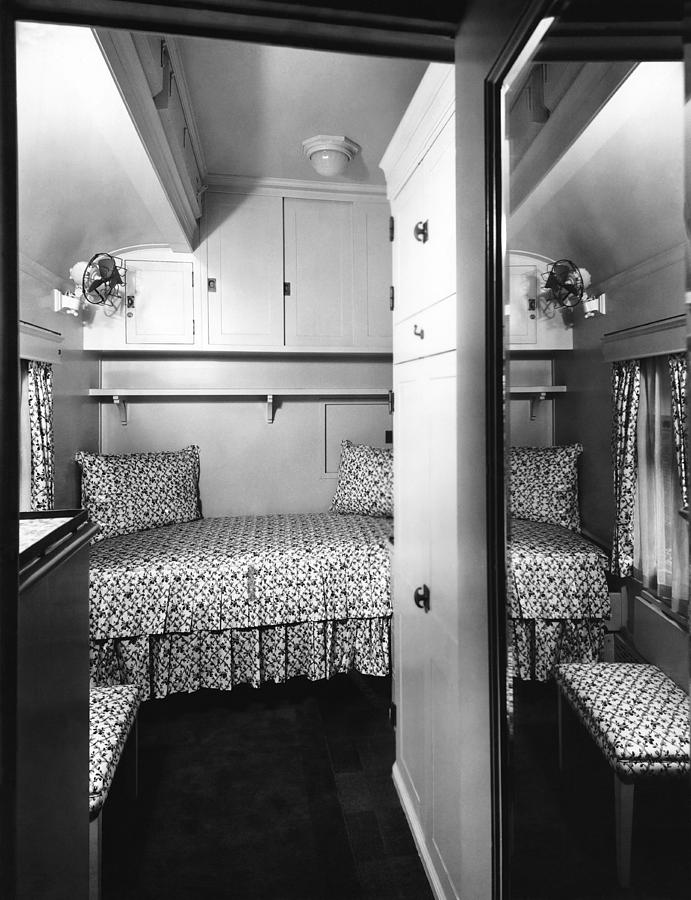 Architecture Photograph - Bedroom On The Royal Train by Underwood Archives