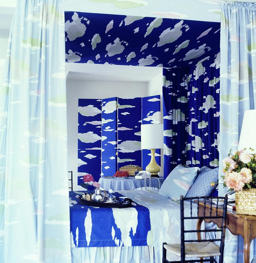 Bedroom With Bill Blass Fabrics Photograph by Horst P. Horst