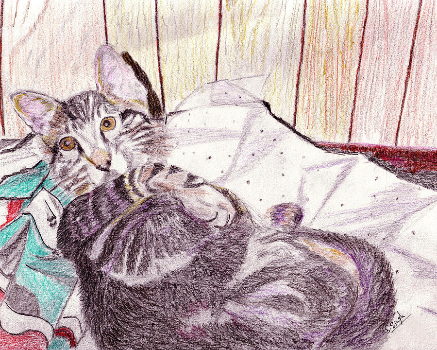 Bedtime Meows Painting by Sarabjit Singh