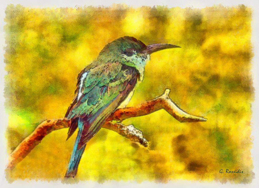 Bee eater Painting by George Rossidis