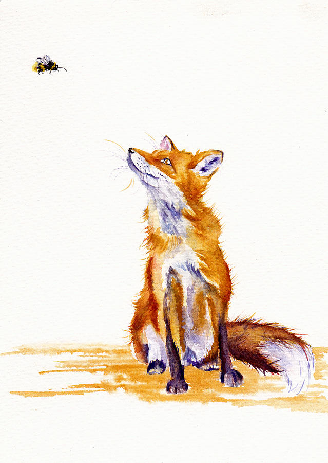 Bee Enchanted - Fox Painting by Debra Hall