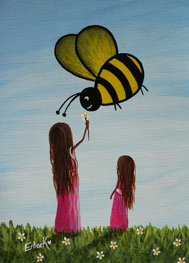 Bee Happy Original Artwork Painting by Moonlight Art Parlour