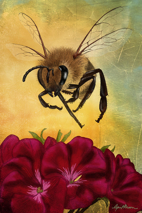 Insects Digital Art - Bee I by April Moen