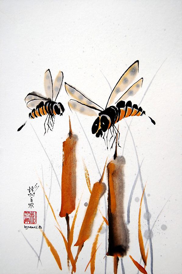 Bee-ing Present Painting by Bill Searle