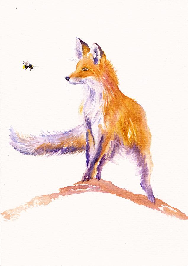 Fox Painting - Bee Inspired - Fox by Debra Hall