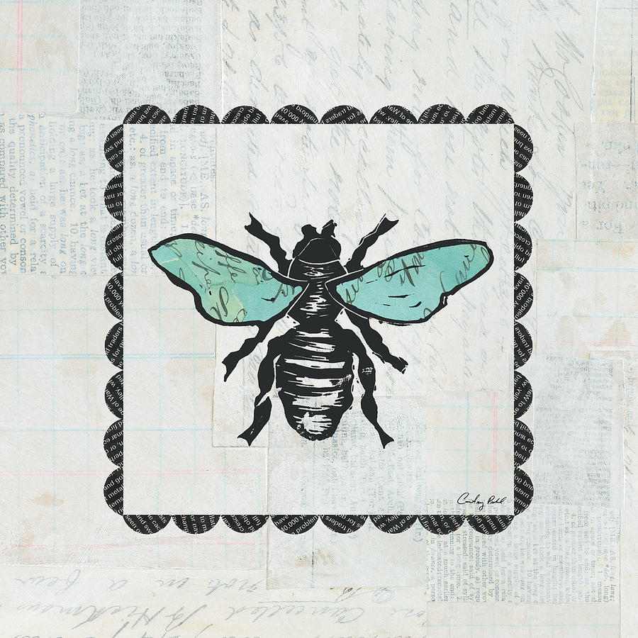 Animal Painting - Bee Stamp by Courtney Prahl