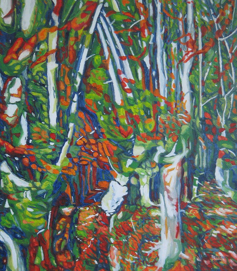Beech Trees Painting by Enrique Ojembarrena
