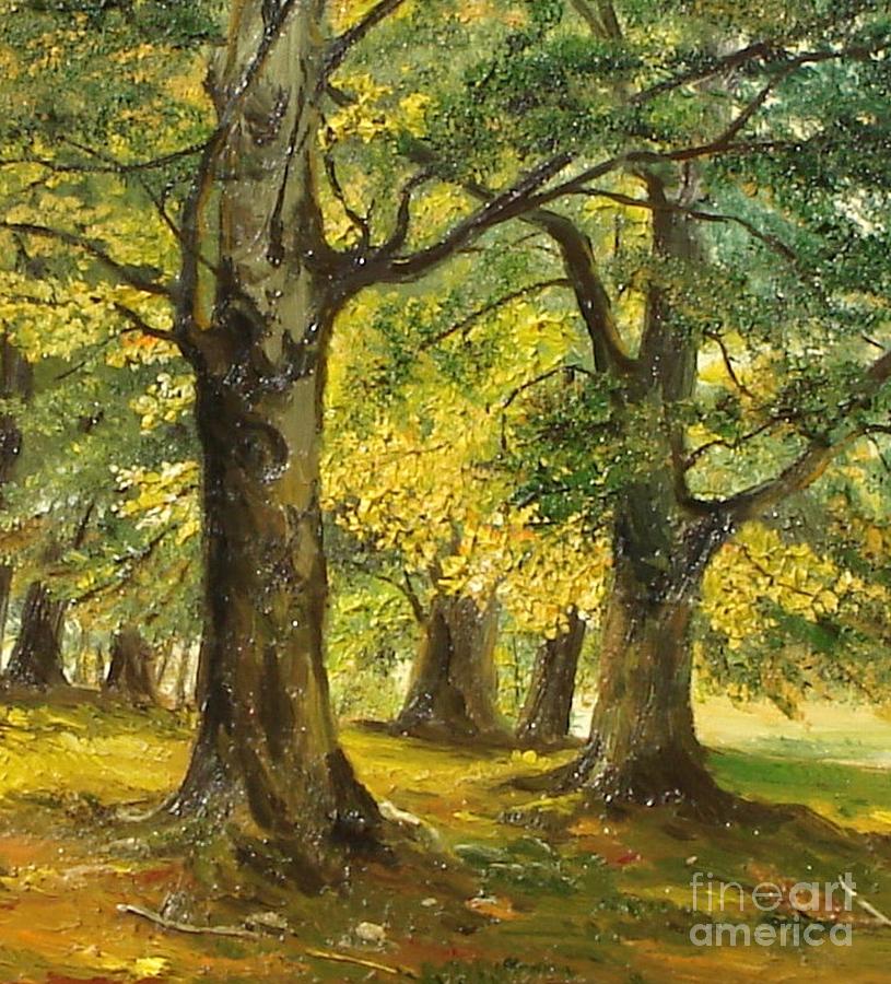 Summer Painting - Beeches in the park by Sorin Apostolescu